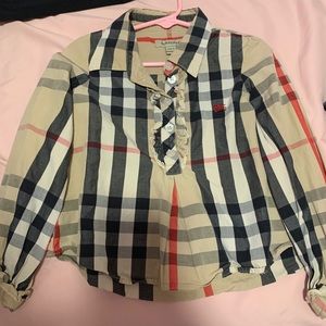 Burberry toddler girl long sleeve shirt